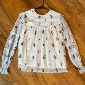 Zara Sheer Floral Blouse